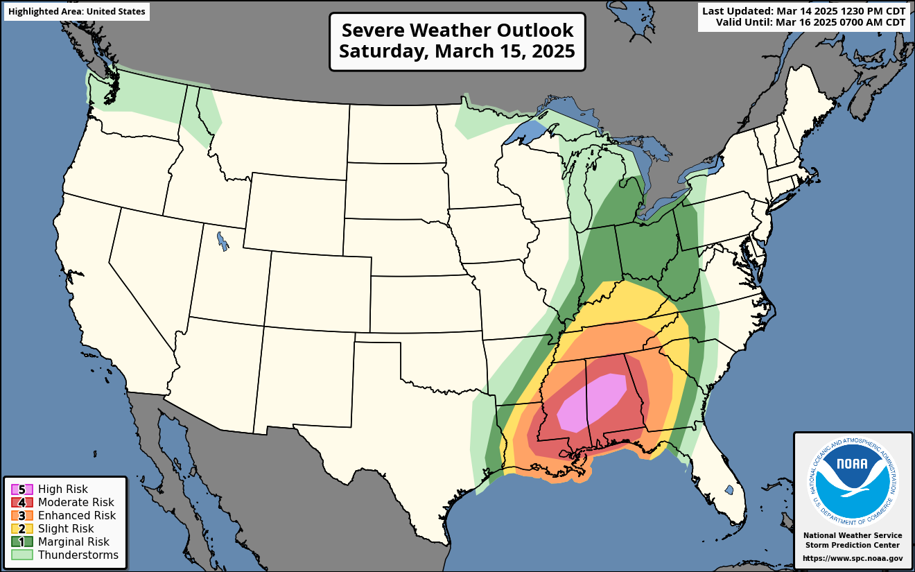 The_Storm_Prediction_Center's_Day_2_High_Risk_Outlook_For_March_15,_2025
