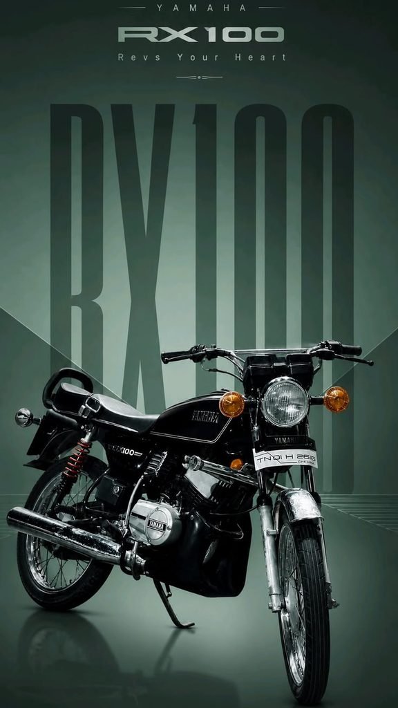 Classic Black Yamaha RX 100 Motorcycle