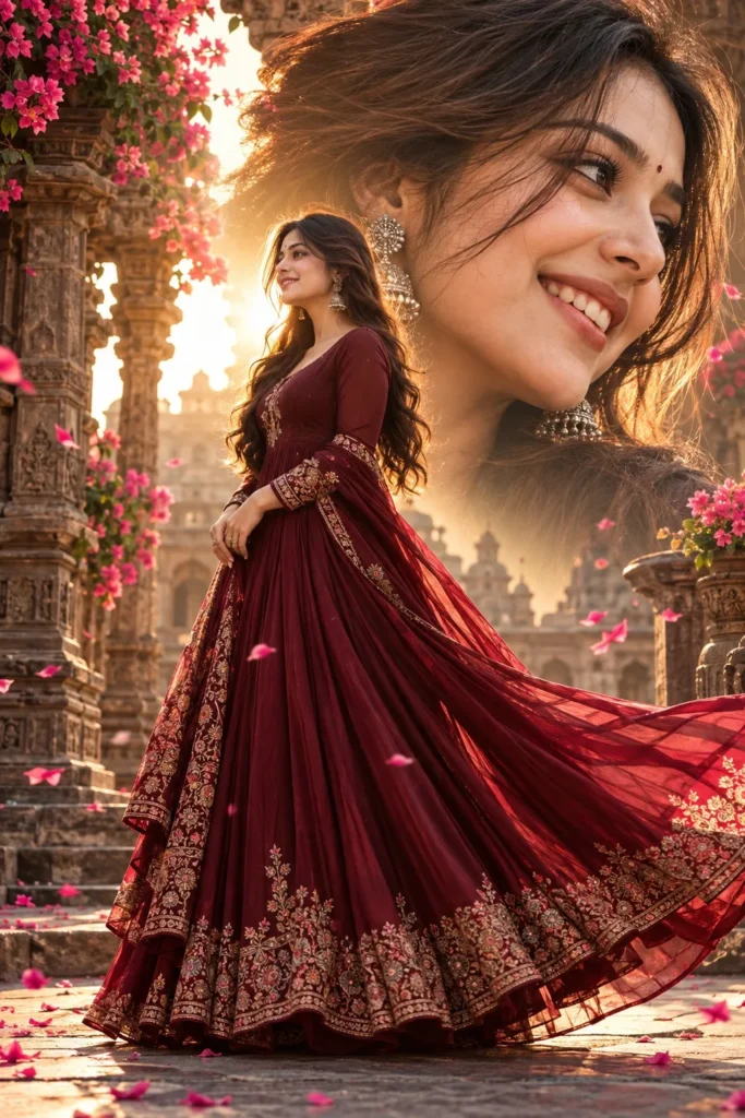 Royal Burgundy Temple Portrait