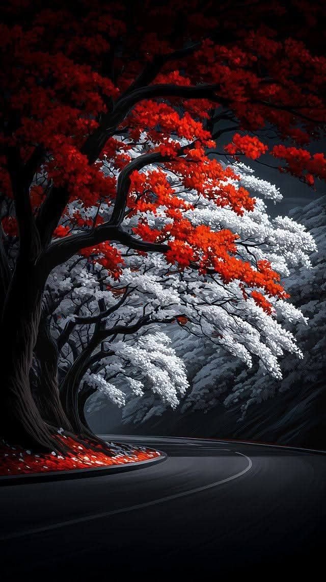 Red And White Trees