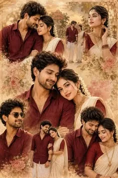 Vintage Romantic Couple Photo Collage
