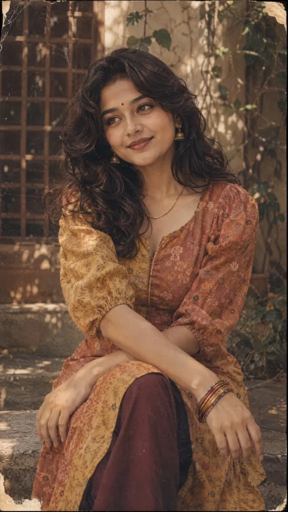 Vintage print kurtha