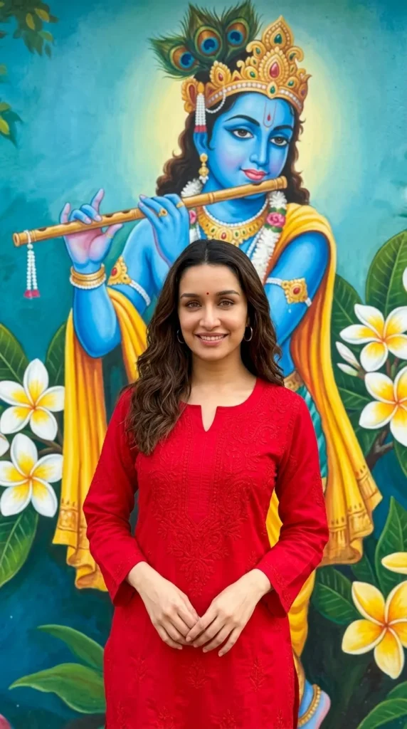 🦚✨ Krishna Mural Indian Girl Portrait Prompt | 9:16 Instagram Aesthetic 📸