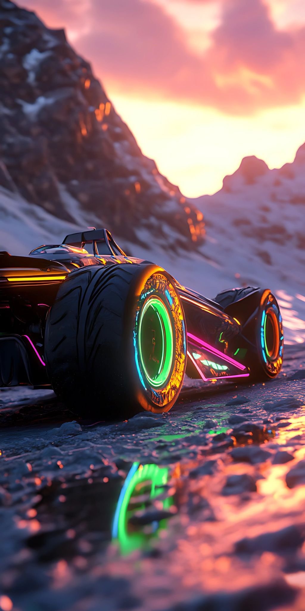Open-Wheel Futuristic Racing Car