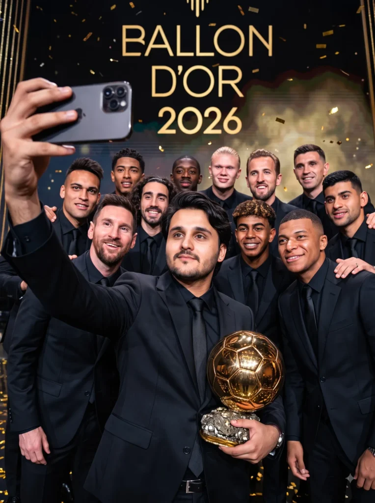 Ballon d’Or gala group selfie prompt