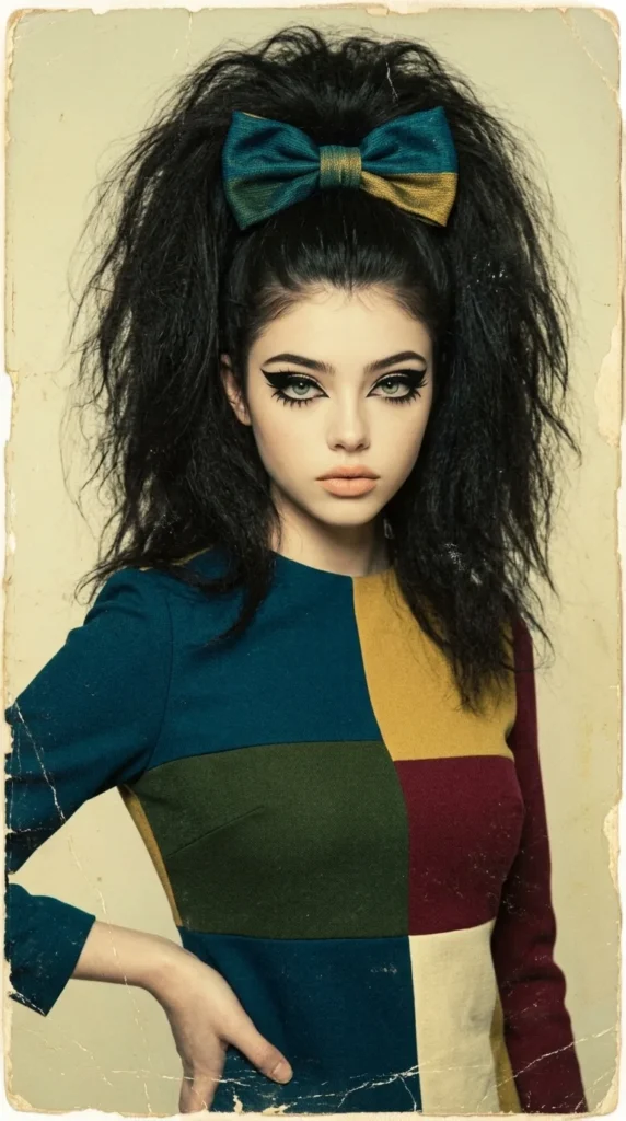AUTHENTIC 1960s HIGH-FASHION COLOR PORTRAIT