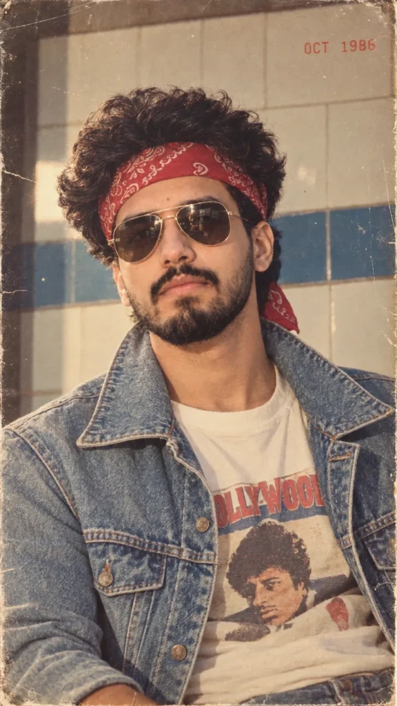 80s Bandana Retro Movie Star Portrait