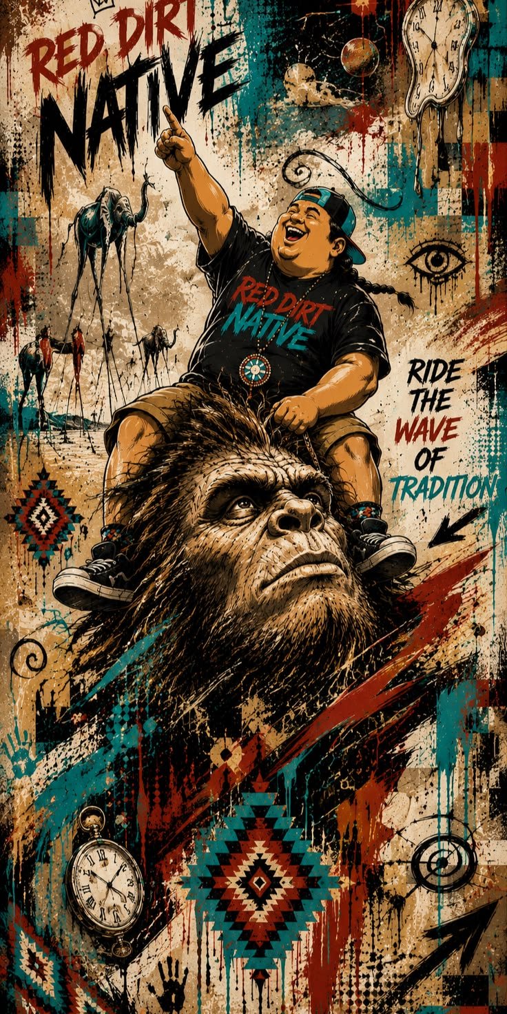 Red Dirt Native Street Art Shirt | Native Pop Art |Abstract Indigenous Art