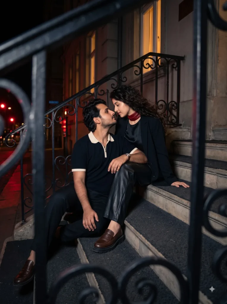 Couple romantic pos image prompt