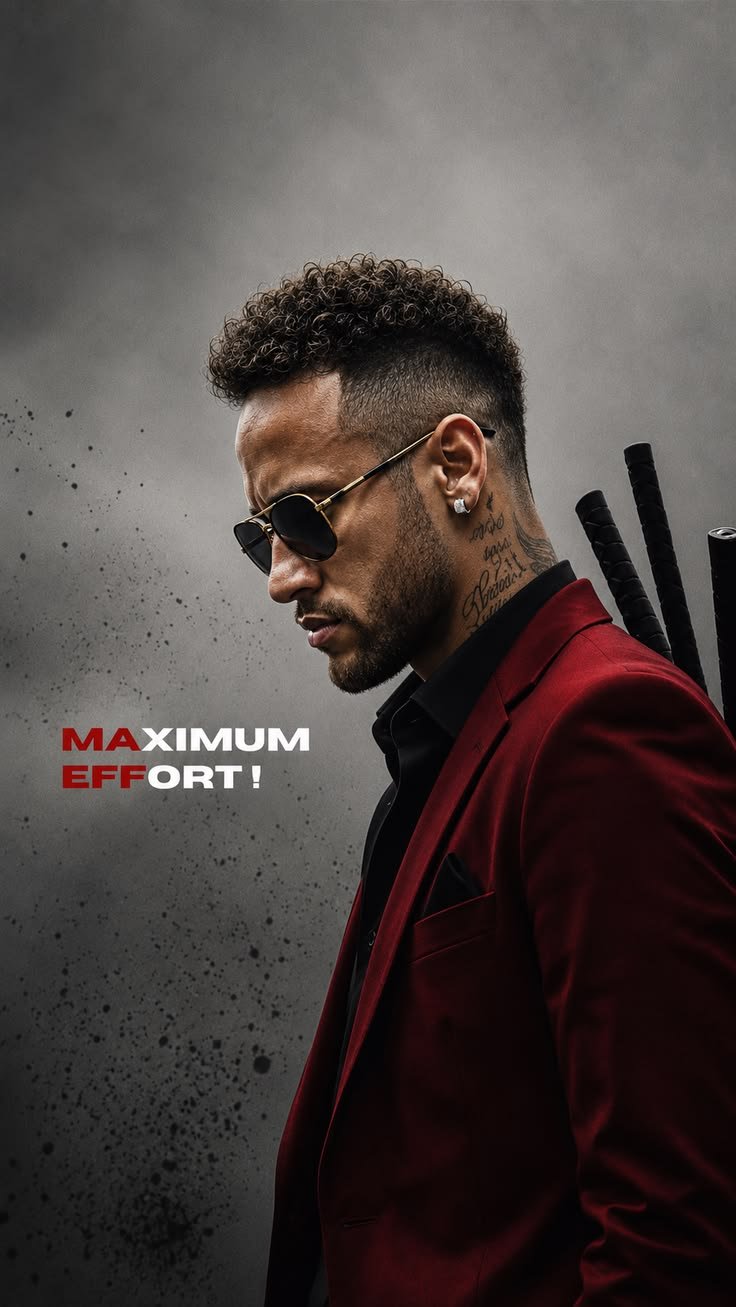 Neymar Jr Styled In a Red Blazer