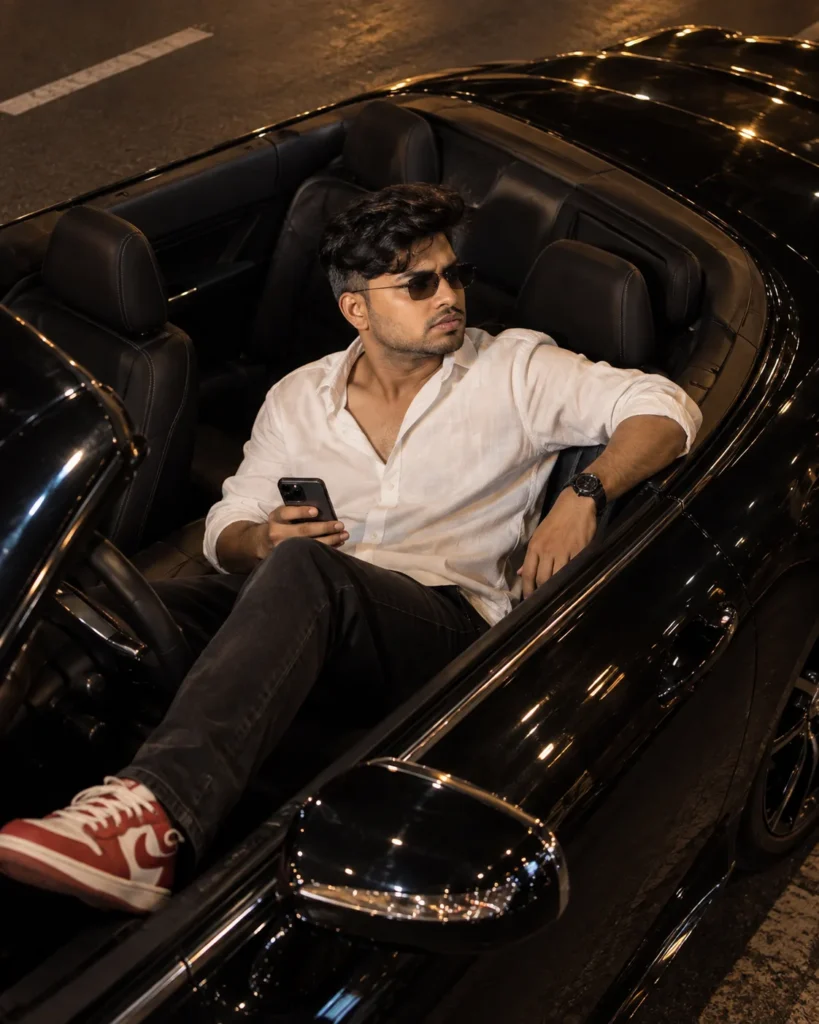 Nighttime Luxury Convertible Portrait