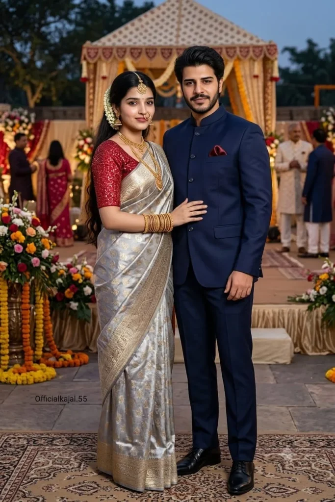 Create an ultra-realistic, photorealistic full-body portrait of the couple using the uploaded reference.