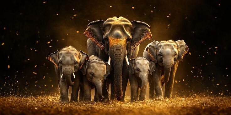 Elephants Or Calves Around It