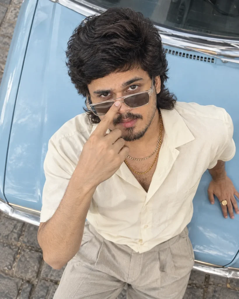 Overhead Vintage Car Editorial Portrait AI Prompt