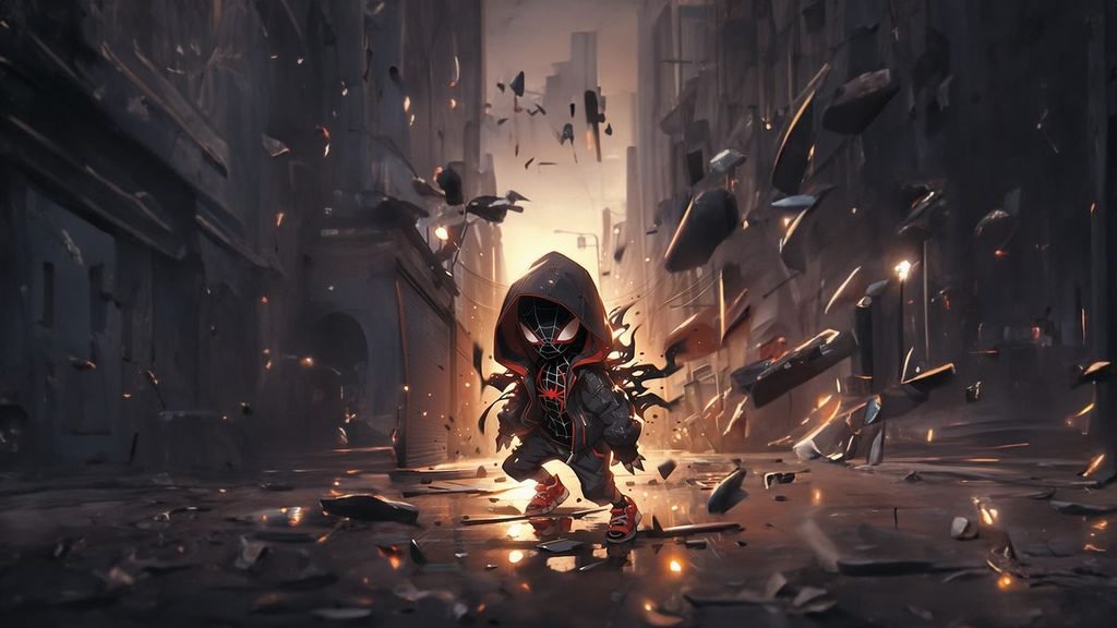Spider-Man Wearing A Dark Hooded Jacket