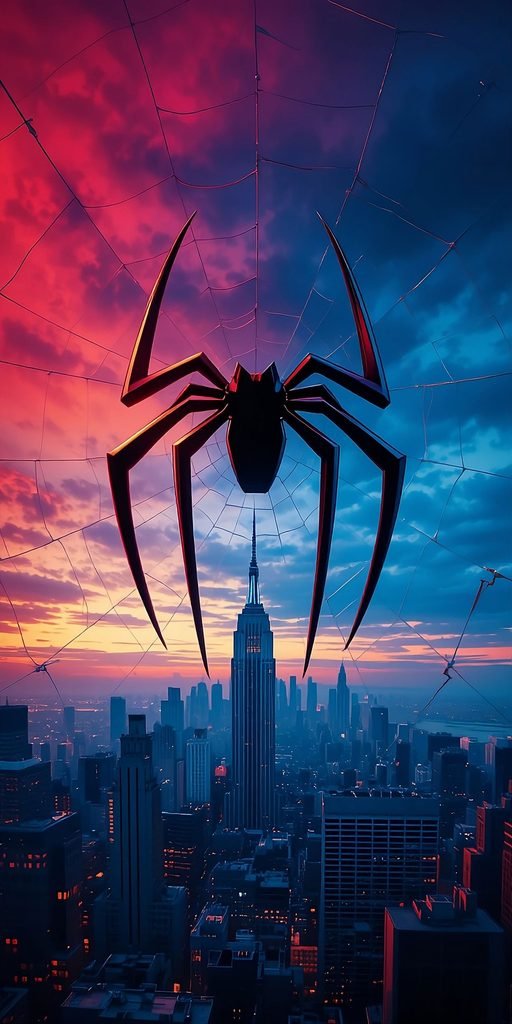 Spider Emblem Hanging In A Web