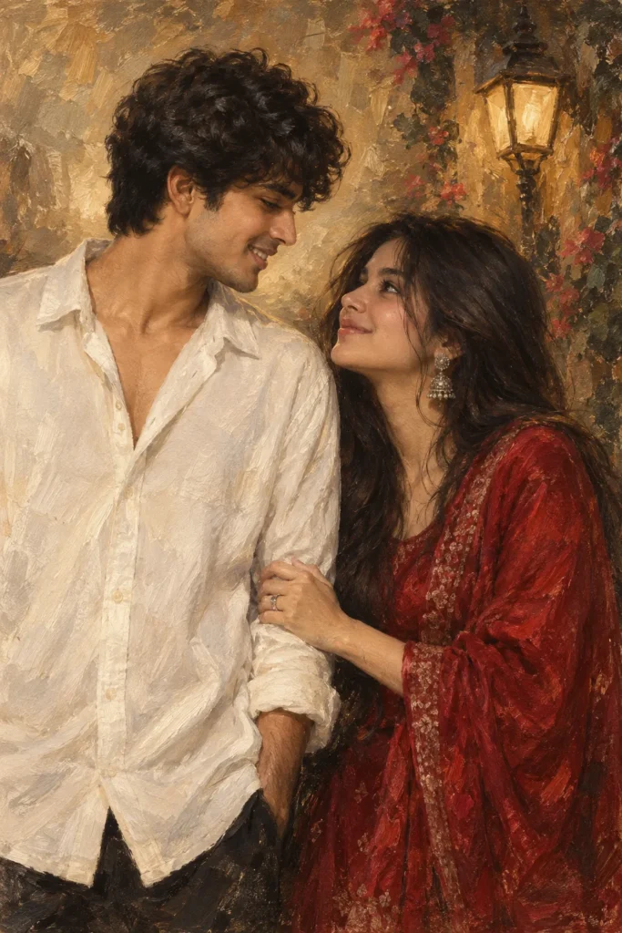 Ultra realistic cinematic portrait of a romantic couple