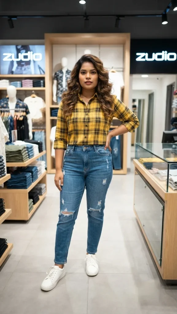 A full body fashion photography , premium Zudjo boutique store.