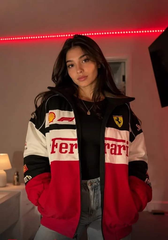 Viral F1 Racing Jacket Aesthetic 🏎️🏁❤️