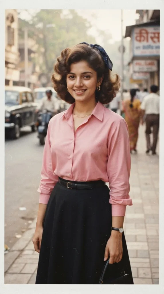 Retro 1980s Indian Fashion Portrait – Authentic Vintage Film Look