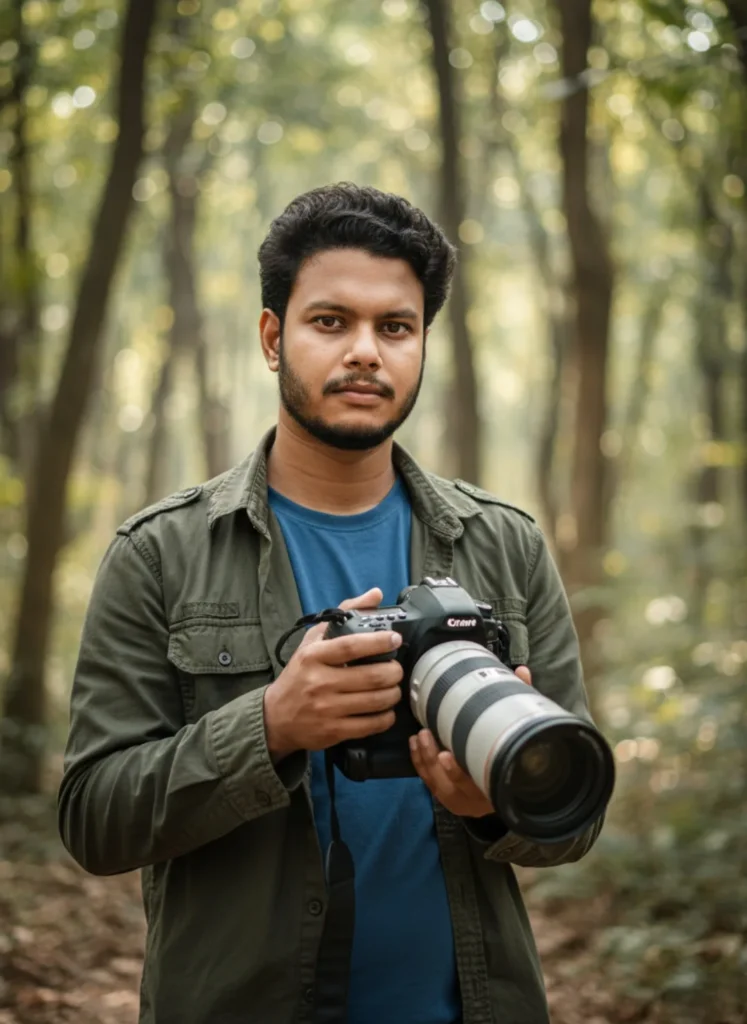 Wildlife Photographer in the Forest