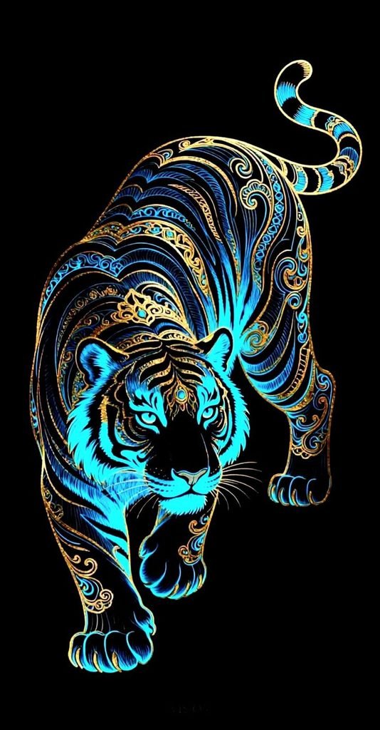 Blue & Gold Tiger