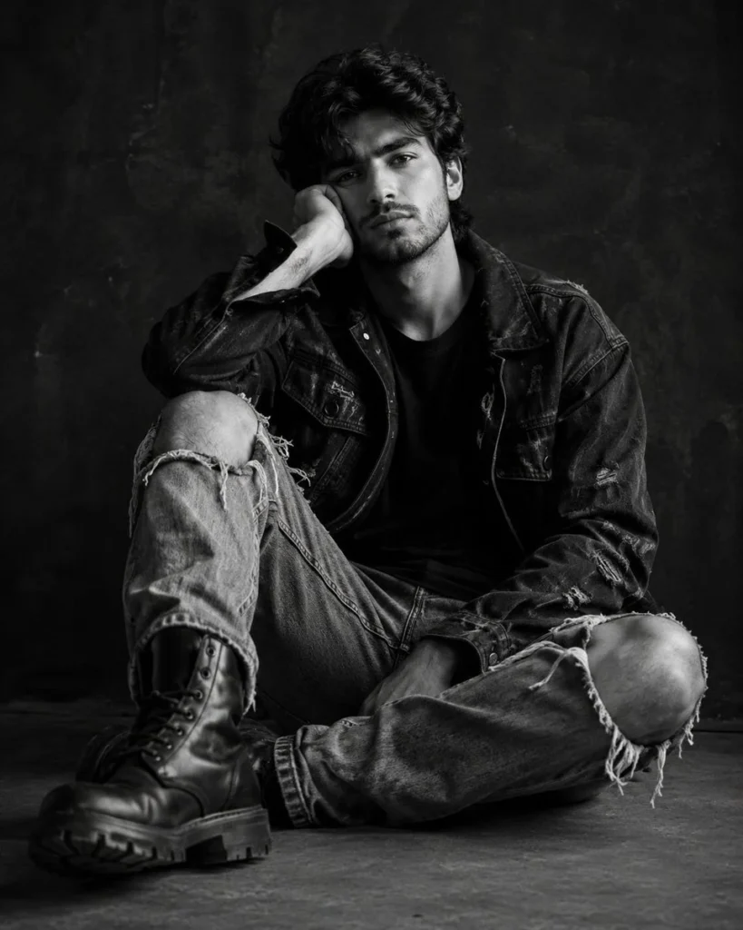 Cinematic B&W Male Portrait