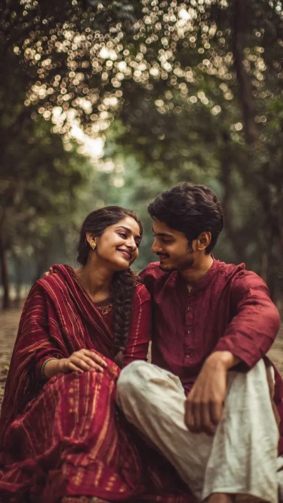 Cinematic Forest Couple Portrait