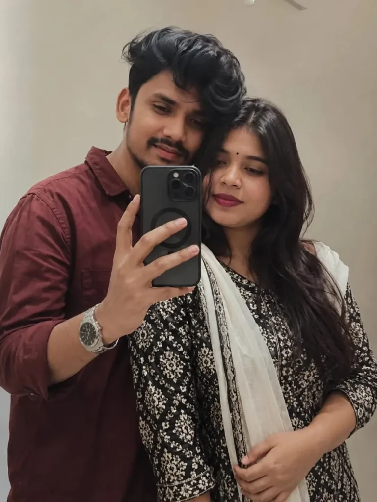 Cozy Mirror Selfie Couple