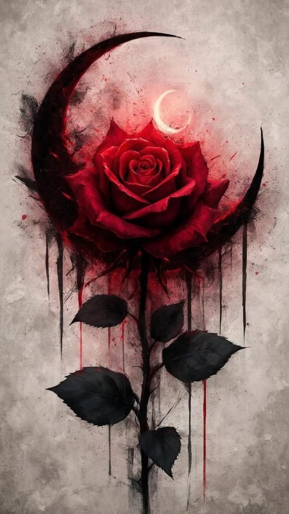 Crimson Moon Rose 🌹🌙
