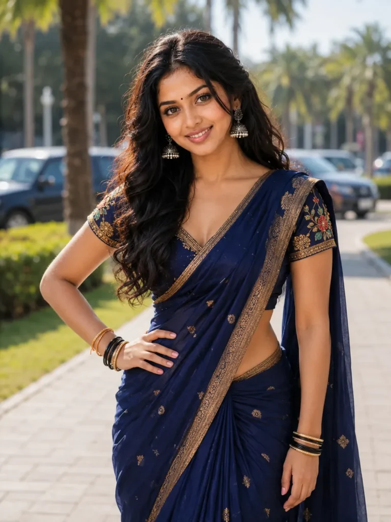 Indian woman in silk saree