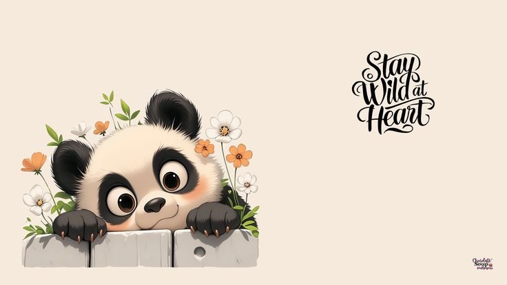 🐼 Stay Wild at Heart – Cute Panda Aesthetic Wallpaper for Desktop