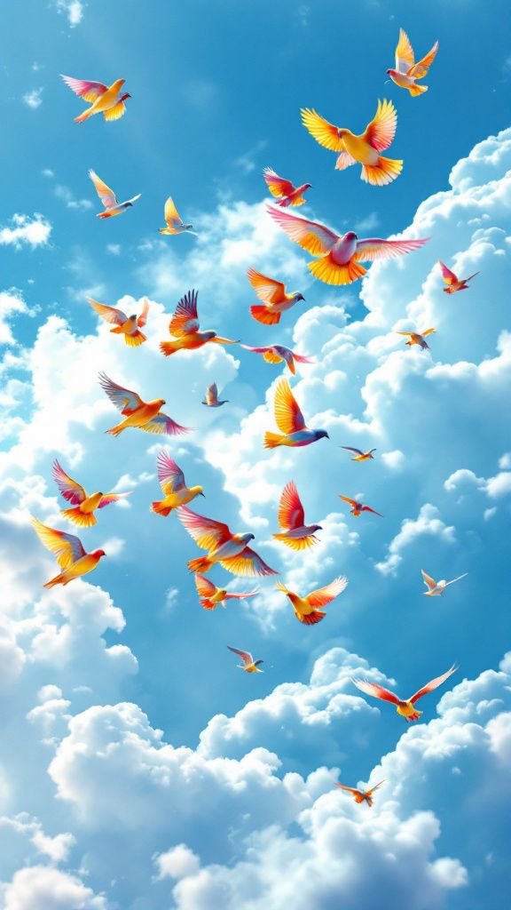🌈 Birds Soaring in the Blue Sky