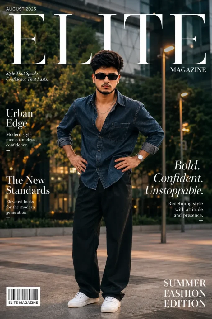 Ultra-realistic fashion magazine cover