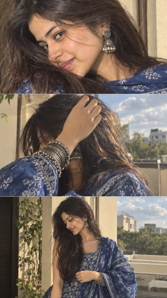 Ultra-realistic soft desi 3-frame vertical collage