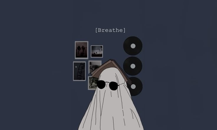👻 Breathe and Stay Calm – Aesthetic Ghost Wallpaper for Peaceful Vibes