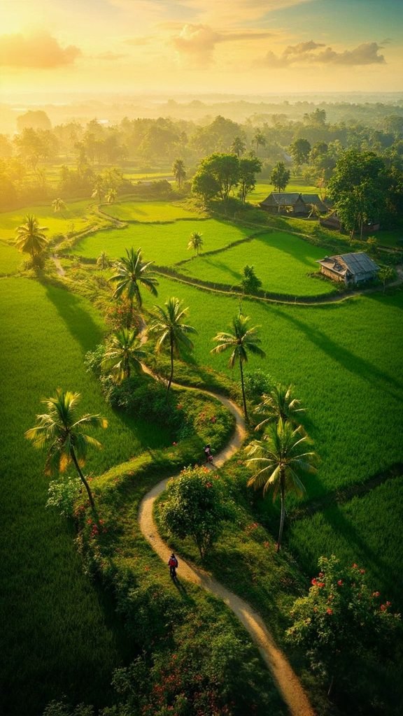 🌾 Golden Morning in the Rice Fields