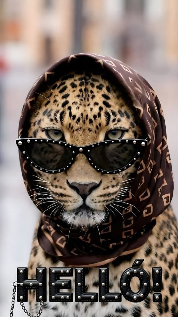 Cool Leopard Wallpaper with Sunglasses – Stylish Wild Cat Aesthetic