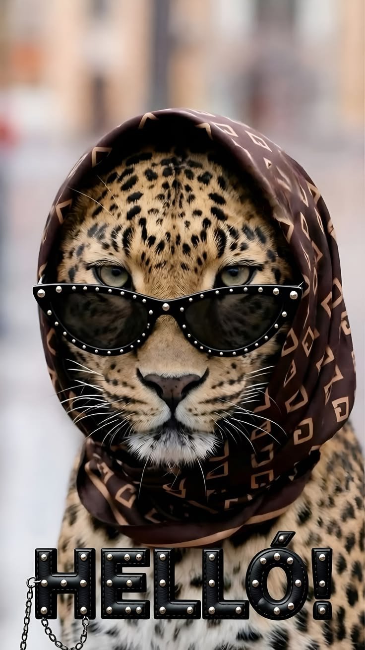 Cool Leopard Wallpaper with Sunglasses – Stylish Wild Cat Aesthetic