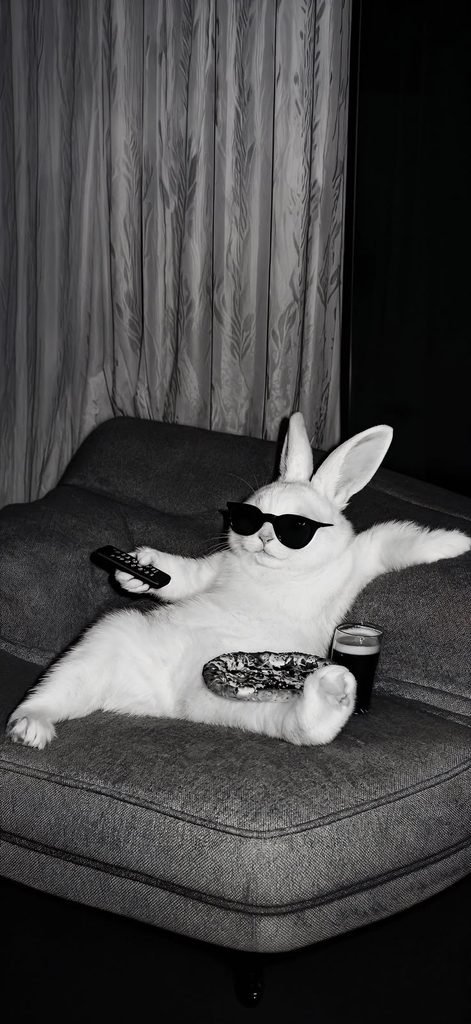 🐰 Ultimate Chill Mode: Cool Bunny Relaxing in Style
