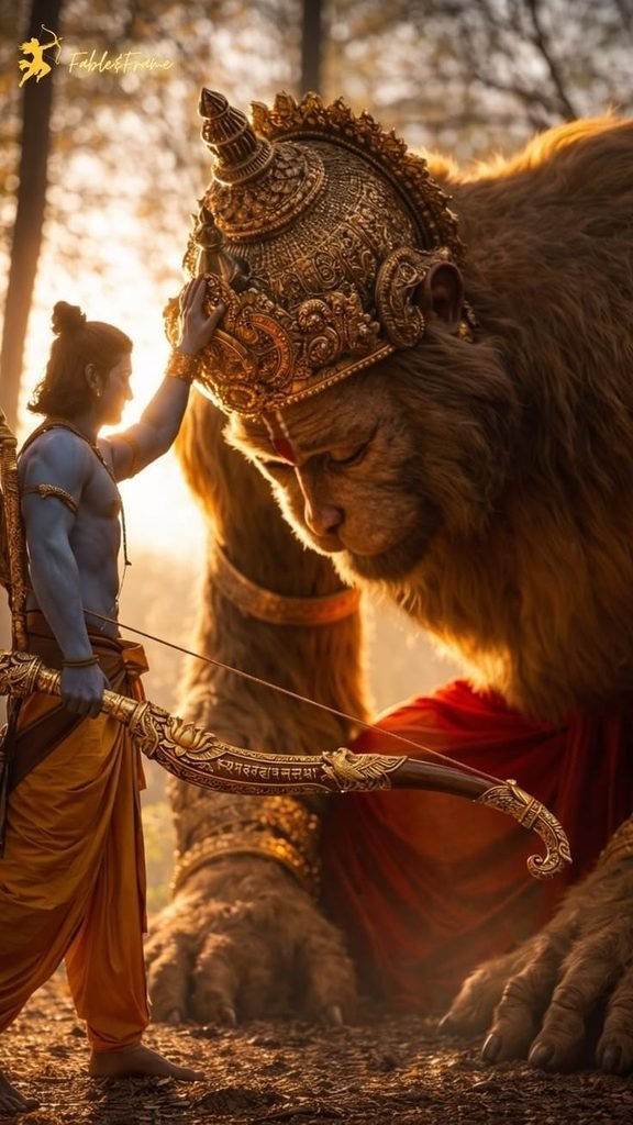 Lord Rama with Hanuman – Powerful Ram Bhakt Hanuman Devotional Wallpaper
