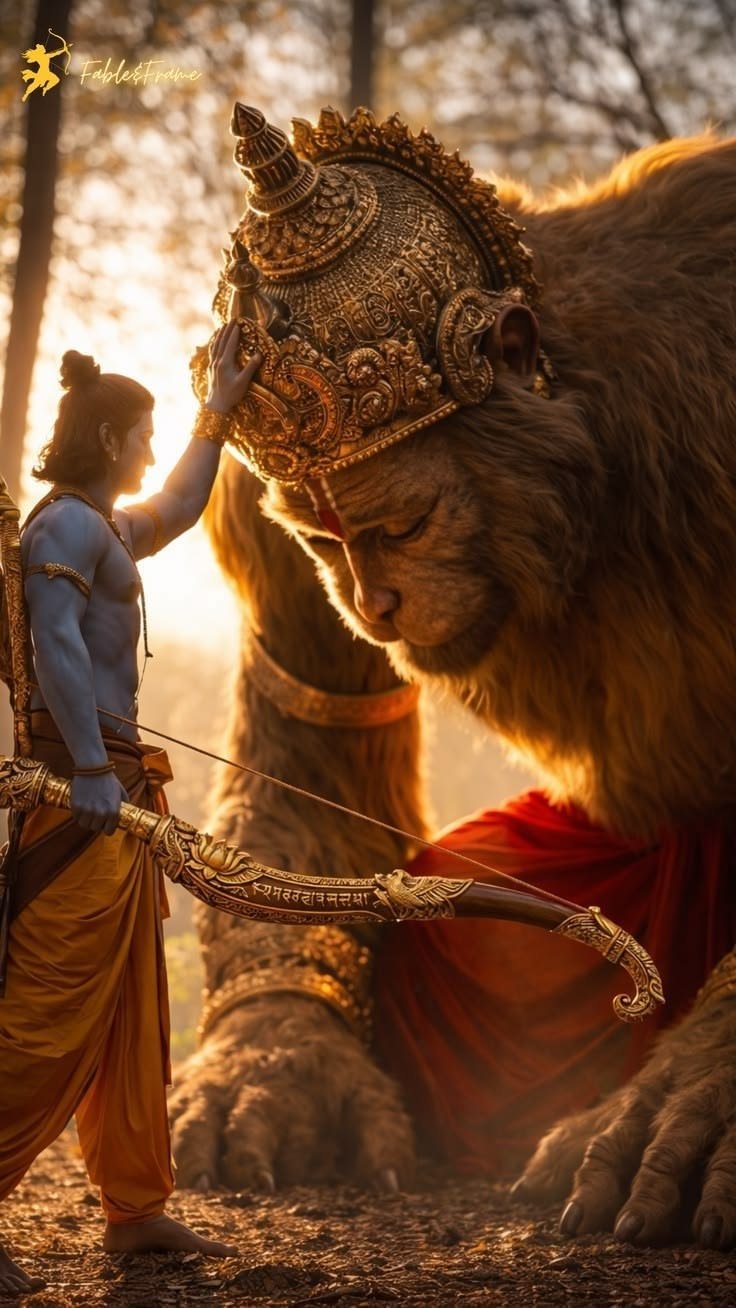 Lord Rama with Hanuman – Powerful Ram Bhakt Hanuman Devotional Wallpaper