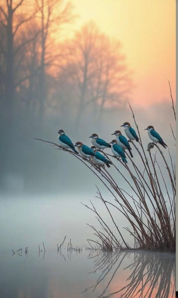 🐦 Colorful Birds by the Quiet Lake