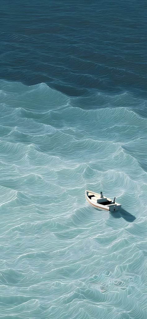 🚤 Lost at Sea: Minimal Ocean Waves & Boat Aesthetic
