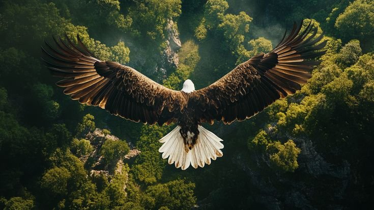 🦅 Eagle Soaring Above the Forest