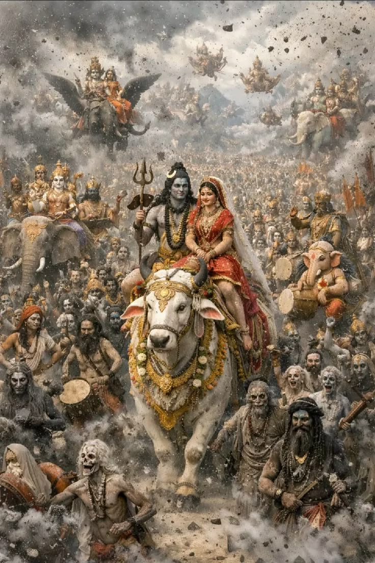 Jai Bhole Nath & Parvati Maa on Nandi – Divine Mahadev Wallpaper