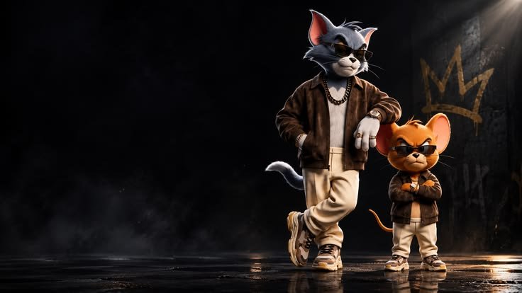 Tom And Jerry Styled In Streetwear Fashion,
