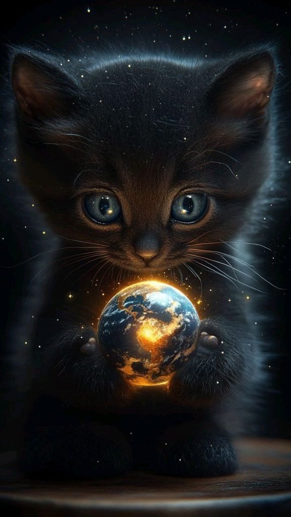 Black Cat With Blue Eyes
