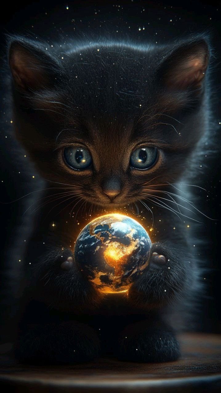 Black Cat With Blue Eyes