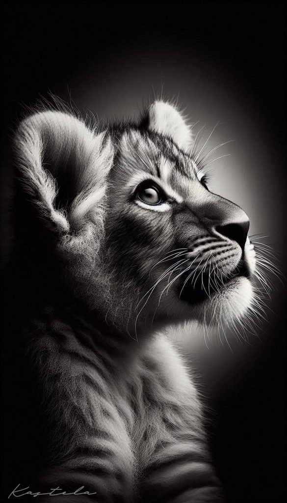  Lion Cub looking Upward